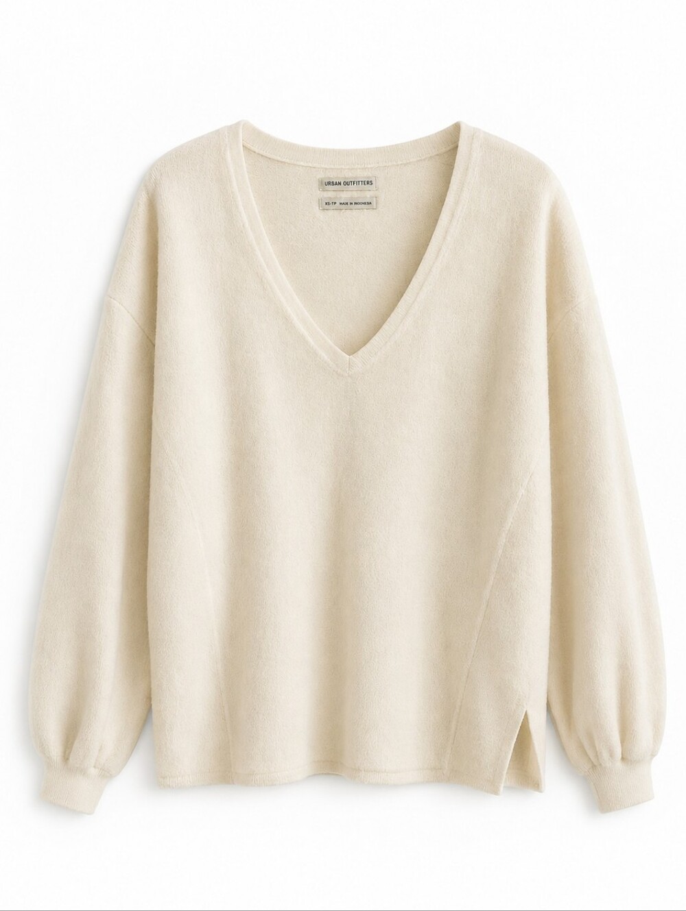 Urban Outfitters Cozy Cream Fuzzy Oversized Pullover Sweater, XS, Boxy, Slouchy